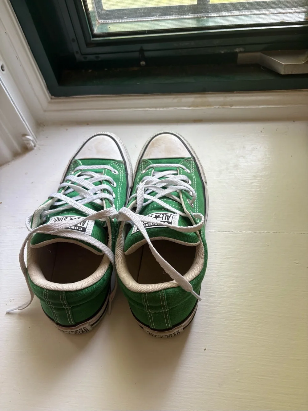 Converse Kids Low Top Canvas Sneakers - Kelly Green with White Trim